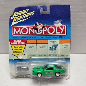 New Johnny Lightning Car Monopoly Series Green 1982 Chevrolet Camaro Z28 Bonus